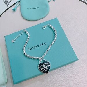 Tiffany & Co. Silver Bead Bracelet with Return to Tiffany Heart Tag